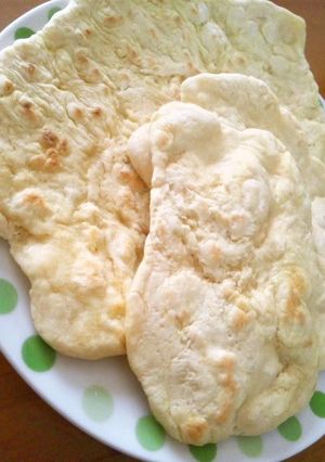 A picture of Imitation Naan Made With Cake Flour in a Frying Pan!.