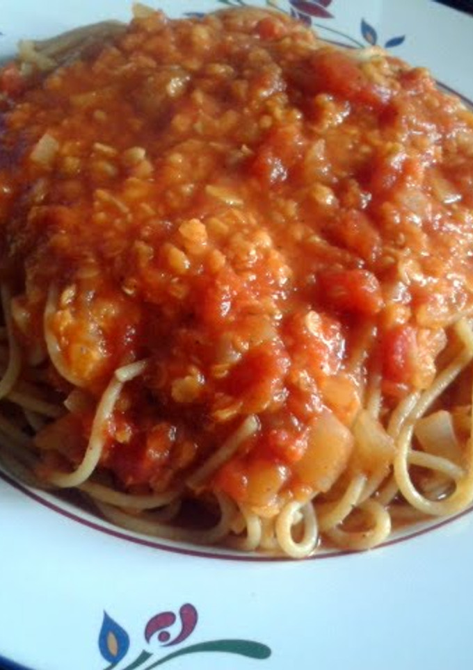 A picture of Red Lentil Spaghetti.