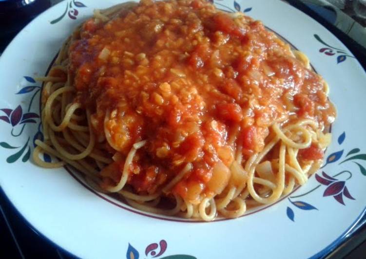 Recipe of Speedy Red Lentil Spaghetti