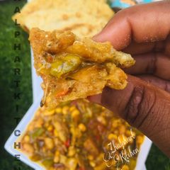 A picture of Parsley Naan bread.