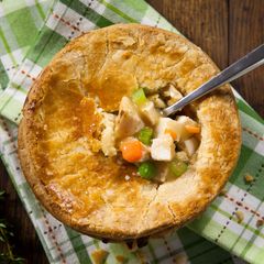 A picture of Salmon Fillet and Seafood Pot Pie.