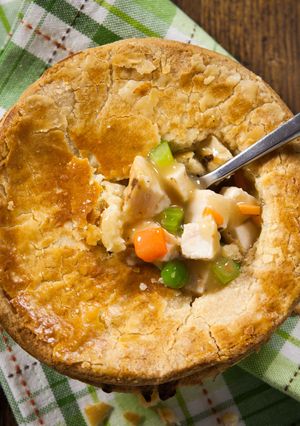 A picture of Salmon Fillet and Seafood Pot Pie.