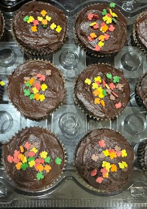 A picture of Devils Food Cupcakes.