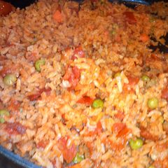 Spanish rice A picture of Spanish rice.