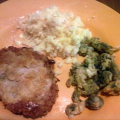 A picture of baked pork chops.