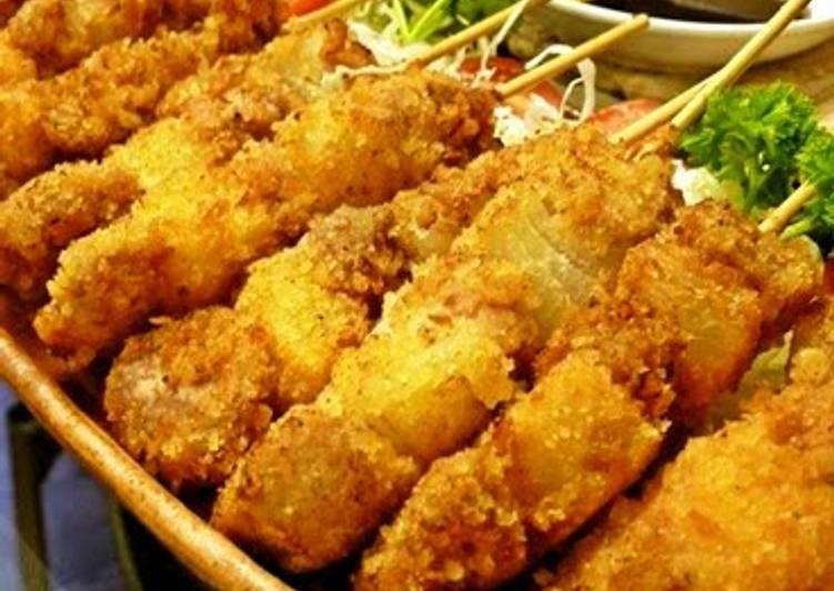 Recipe of Speedy Showa-Style Homemade Fried Meat Skewers