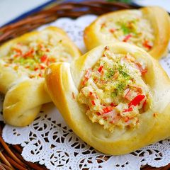 A picture of Baking at Home: Savory Rolls with Imitation Crab.