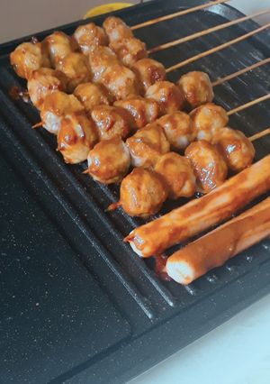 Foto resep Pentol bakar bumbu kacang