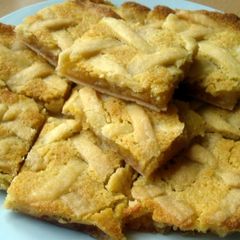 A picture of Vickys Frangipane Tart Tray Bake, GF DF EF SF.