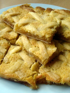 A picture of Vickys Frangipane Tart Tray Bake, GF DF EF SF.
