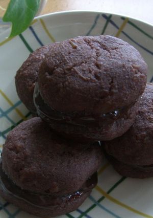 A picture of Moist Potato Chocolate Sandwiches.