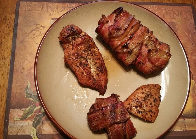 Smoked bacon wrapped chicken breast