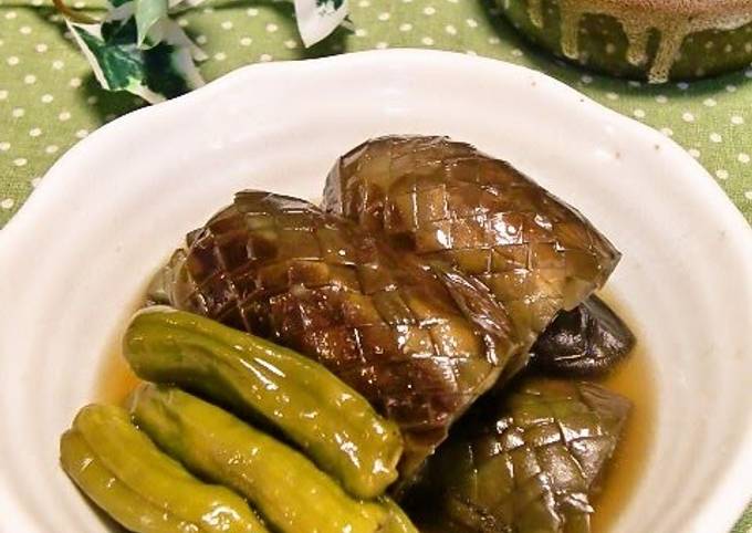 Recipe of Eric Ripert Stewed Eggplants and Shishito Green Peppers