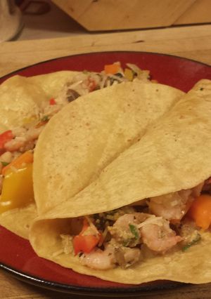 A picture of Shrimp Breakfast Tacos.