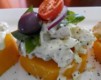 Without Fail Prepare Recipe Chicken  Mayo on a Bed of steamed butternut Restaurant Style