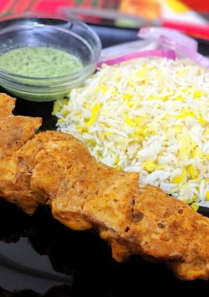 A picture of Achari chicken kabab.