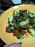 Mexican-style steak and potatoes.
