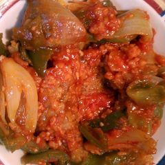 A picture of Oddly Delicious Ketchup Porkchops(Looks odd but tastes delicious).