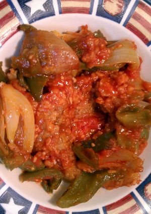 A picture of Oddly Delicious Ketchup Porkchops(Looks odd but tastes delicious).