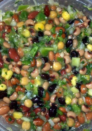 A picture of JAZZYS bean salsa.