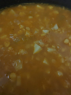 A picture of Yellow split pea soup.