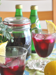 A picture of Healthy Red Shiso Leaf Juice.
