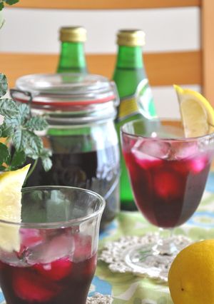 A picture of Healthy Red Shiso Leaf Juice.
