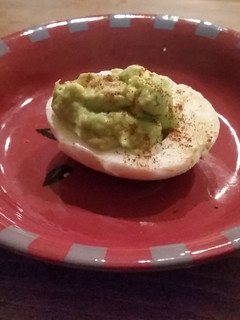 A picture of Avocado Deviled Eggs.