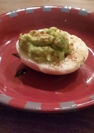 A picture of Avocado Deviled Eggs.