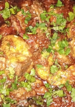 A picture of High way style chicken karahi.