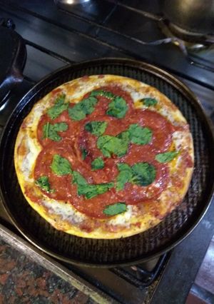 Una foto de Pizzeta calabresa