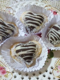 صورة لوصفة قلوب الزيبرا بحشو بنين 🍫🍫