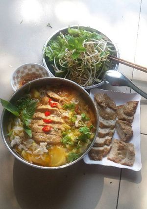 Hình của món Bún chả cá rựa nhà làm.