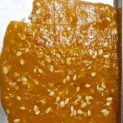 Papaya corn flour halva A picture of Papaya corn flour halva.