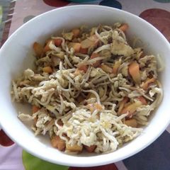 A picture of Beans sprout with carrots.
