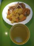Caldo de pollo de campo