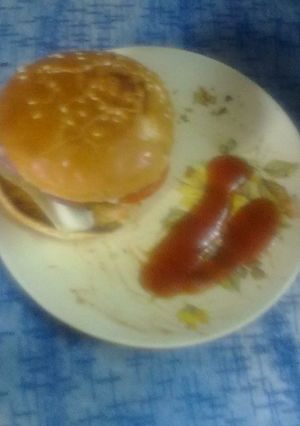 A picture of Indian style potato burger.