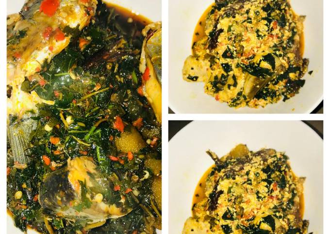 Title:egusi soup and vegetable soup