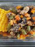 Carne molida con verduras y champiñones
