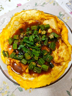 豆腐蛋燒秋葵 的食譜成品照片