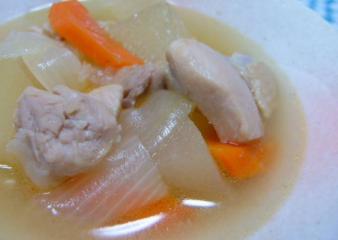 How to Make Super Quick Homemade Simmered Winter Melon and Chicken in Soup with Two Kinds of Dashi Stock