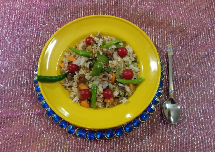 Simple Way to Prepare Quick Rice with mushroom &amp; cherry tomatoes