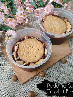 Foto resep Pudding Susu Cokelat Biskuit