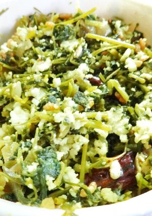 A picture of Fried fenugreek leaves.