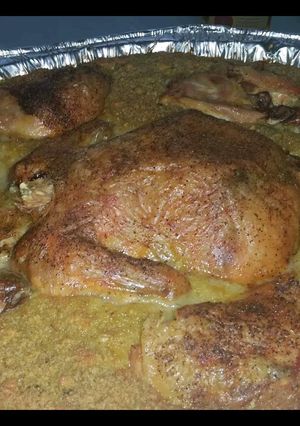 A picture of Chicken and Cornbread Dressing.