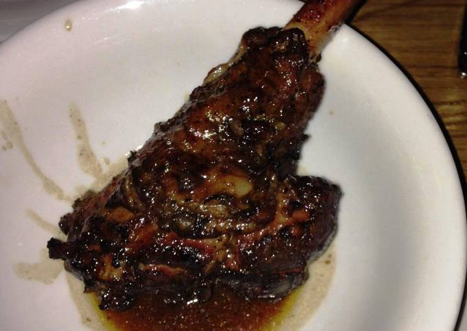 Lamb Shanks sous vide with rosemary, sage and thyme butter