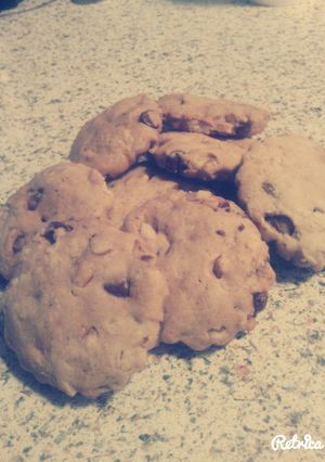 A picture of Chocolate chip nut cookies.