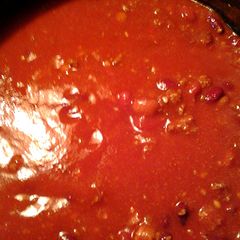A picture of skunks chili (soup).