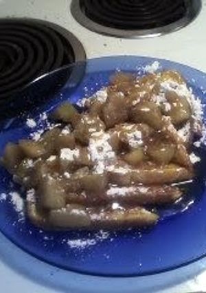 A picture of Sally's famous caramel apple French toast.