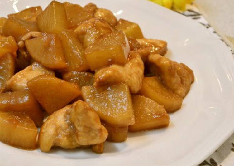 Step-by-Step Guide to Prepare Favorite Re-using the Cooking Liquid From Simmered Pork Belly Cubes Braised Daikon Radish and Chicken